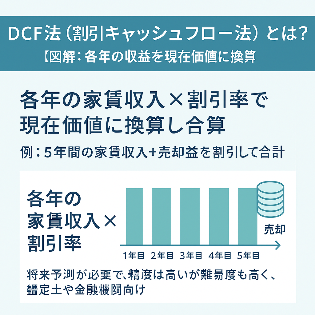 DCF法(割引キャッシュフロー法)とは?【図解:各年の収益を現在価値に換算】